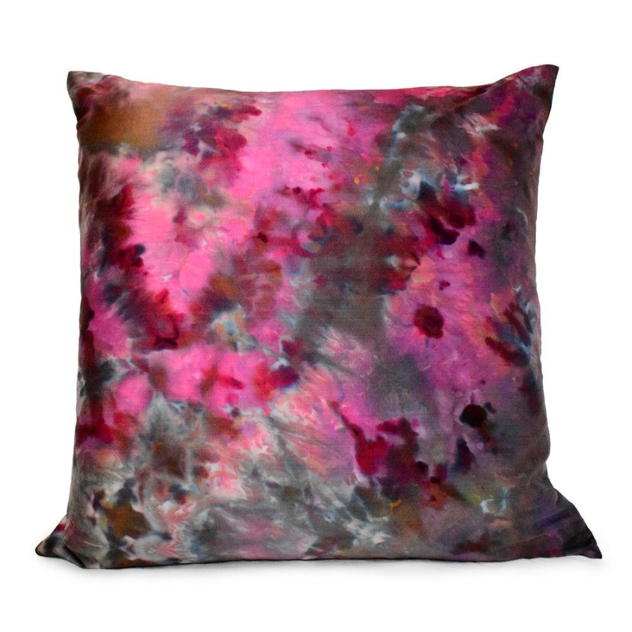 Art & Decor dominique cohen | Double-Dyed Silk, Linen Pillow,20 By 20 Inch,In Peony, Gunmetal