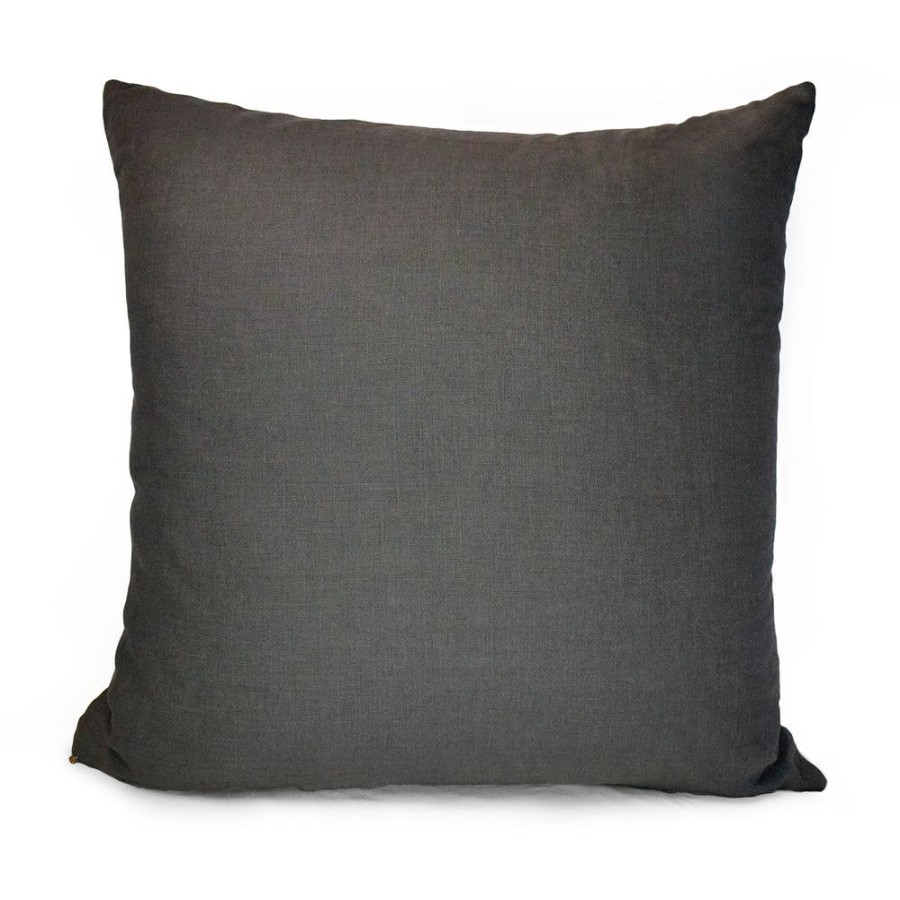 Art & Decor dominique cohen | Double-Dyed Silk, Linen Pillow,20 By 20 Inch,In Peony, Gunmetal